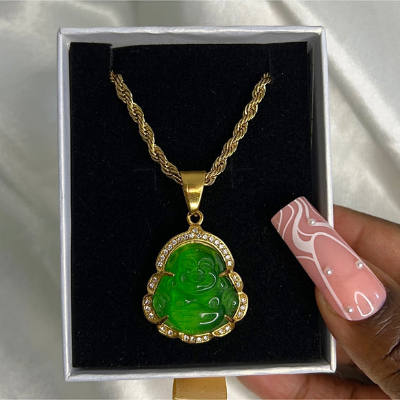 Buddha deals jade necklace