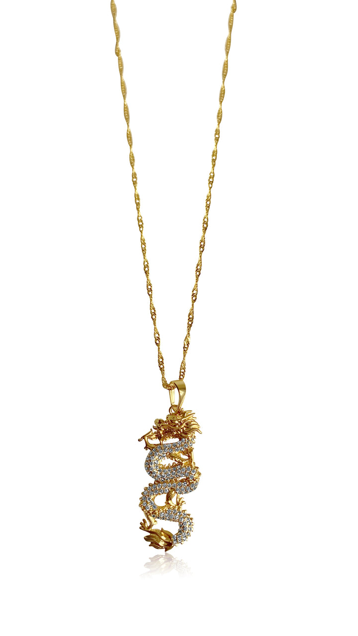 Shiloah Dragon Necklace - Gold Filled