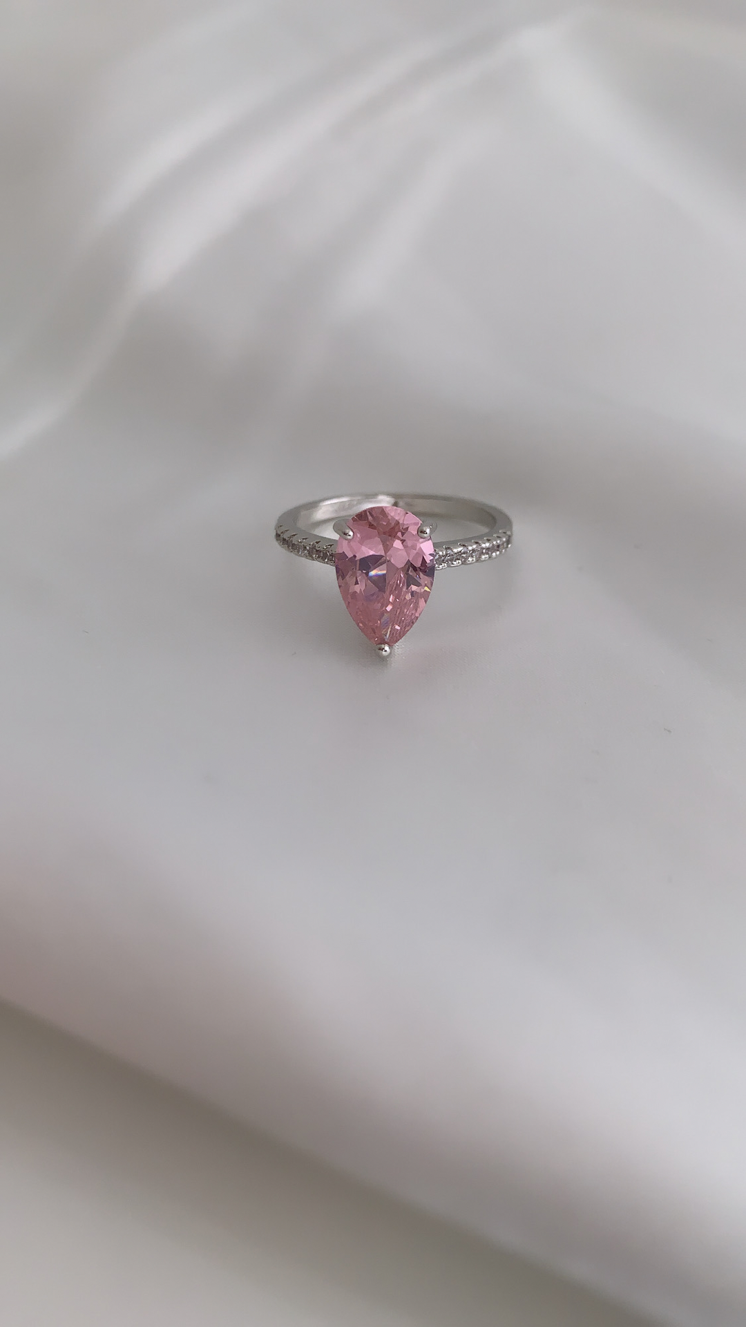 Nina Diamond Ring - Pink Silver