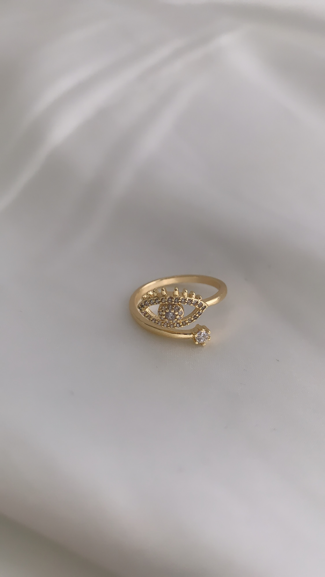 Dainty Evil Eye Ring - Gold Filled